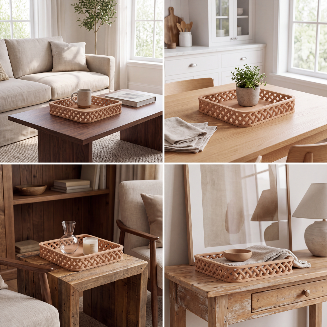 Woven Entryway Basket — Rattan-Style Deep Catchall for Keys, Remotes, Wallet & Coins