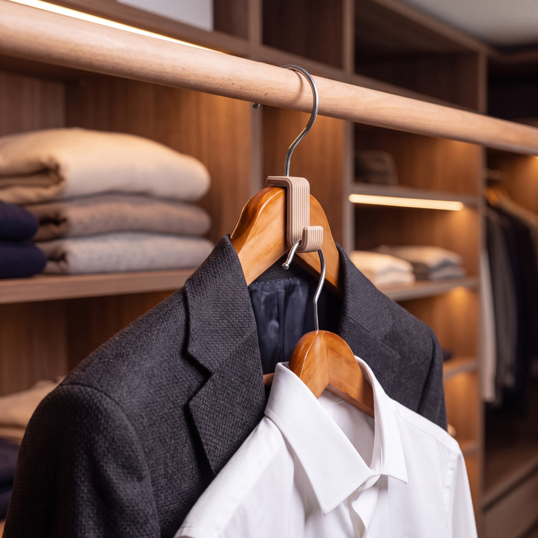 Clothes Hanger Connector — Cascading Closet Hooks for Space-Saving Hanger Stacking
