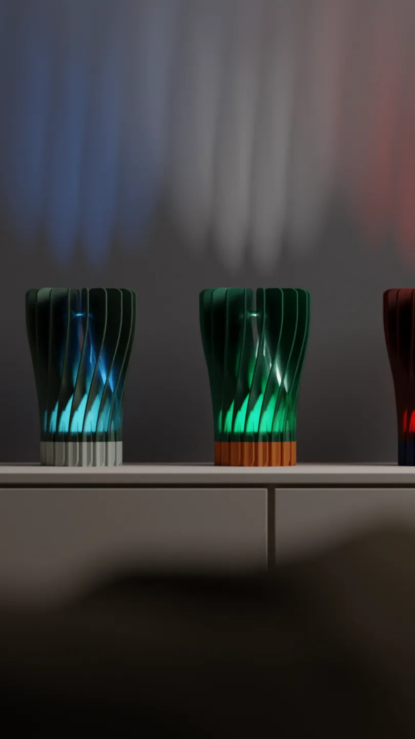 Bloom Lamp — Radial Fin Accent Light, Cordless 16-Color RGB with Remote