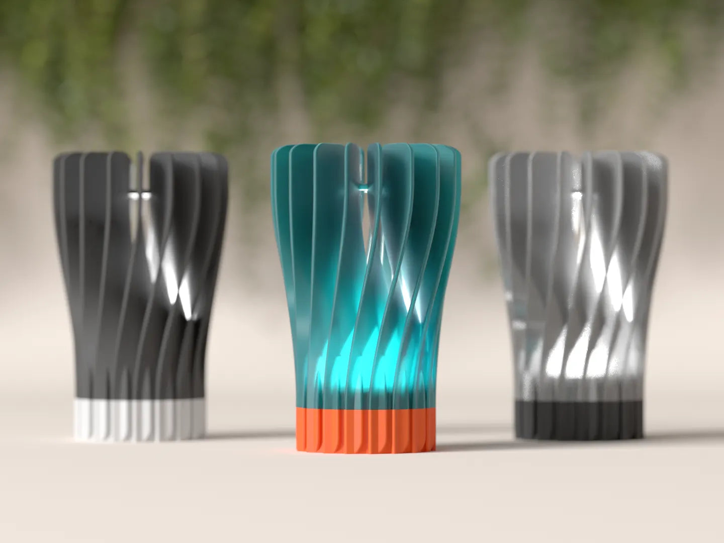 Bloom Lamp — Radial Fin Accent Light, Cordless 16-Color RGB with Remote