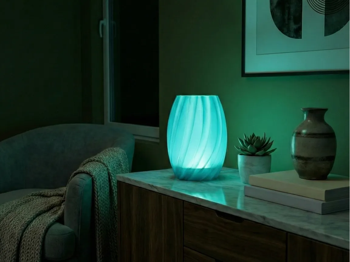 Spiral Side Lamp – LED Accent Light for Nightstand, Desk & Shelf