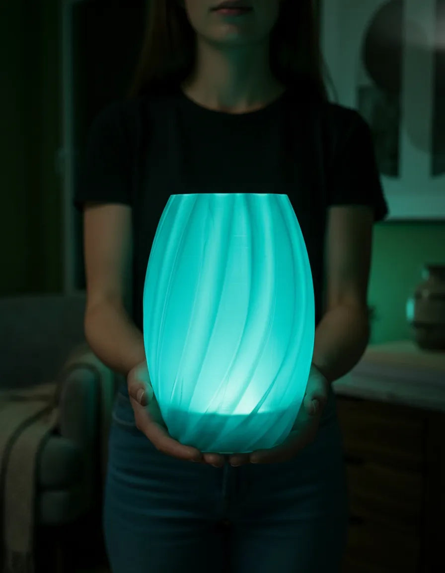 Spiral Side Lamp – LED Accent Light for Nightstand, Desk & Shelf