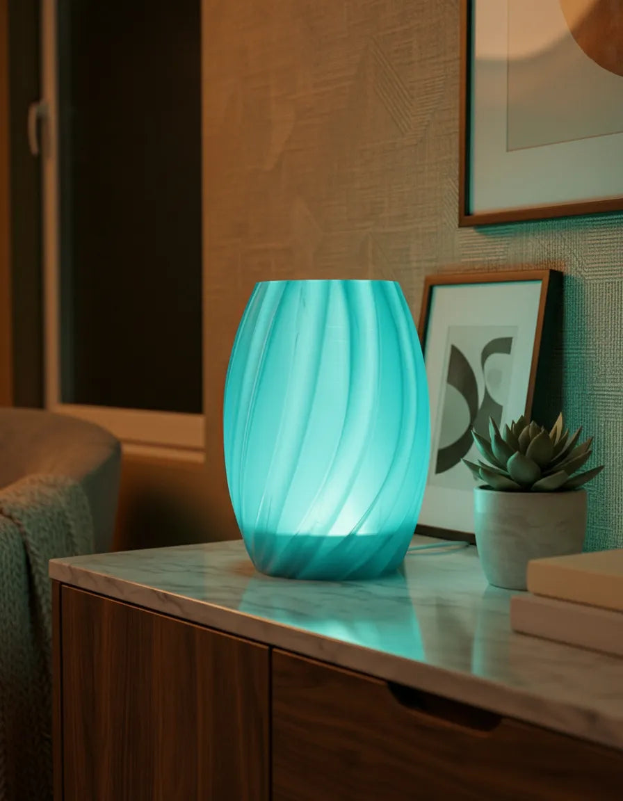Spiral Side Lamp – LED Accent Light for Nightstand, Desk & Shelf