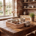 Woven Entryway Basket — Rattan-Style Deep Catchall for Keys, Remotes, Wallet & Coins