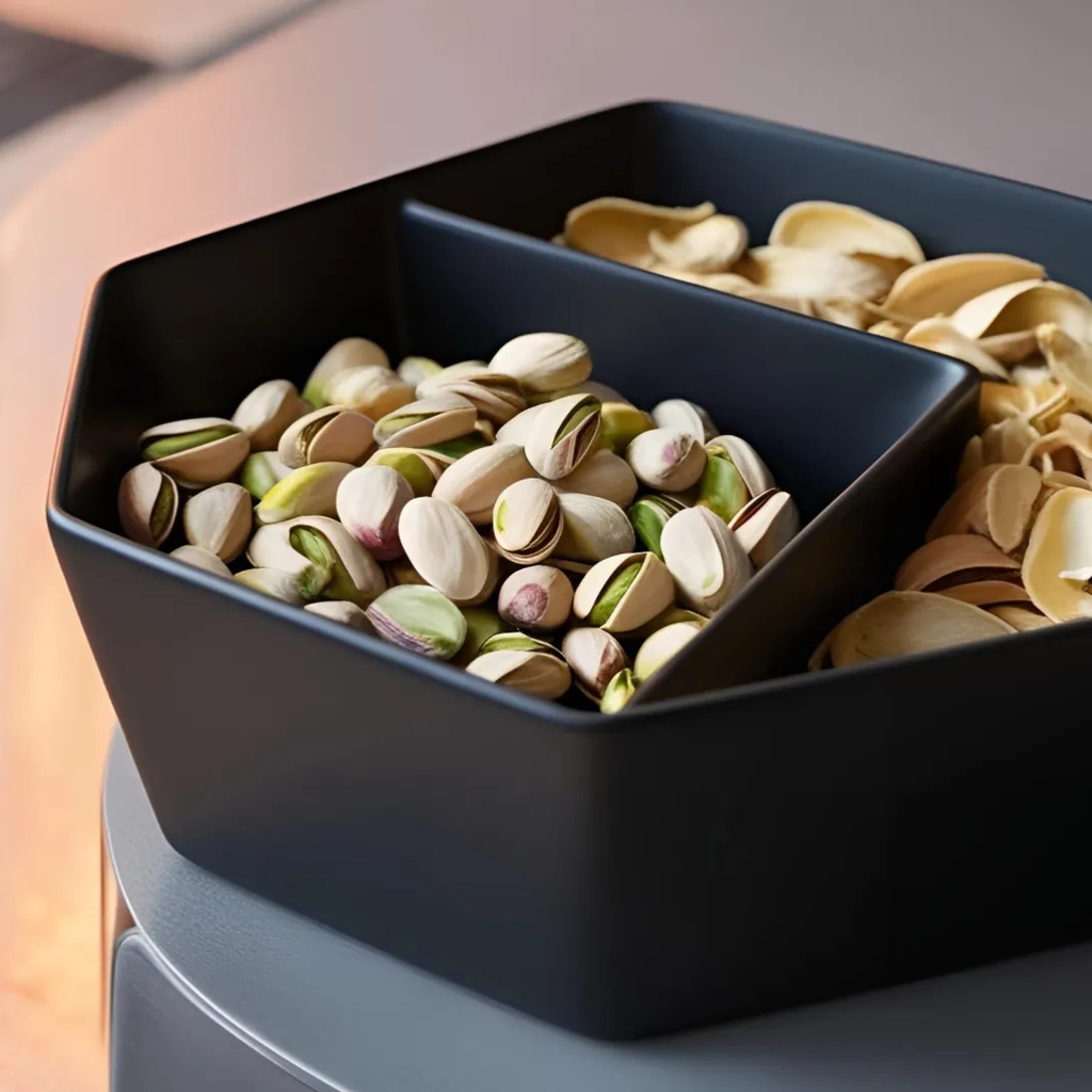 Snack & Shell Bowl — Two-Compartment Serving Dish for Nuts, Seeds, Olives & Pistachios