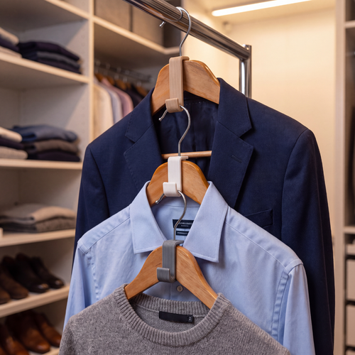 Clothes Hanger Connector — Cascading Closet Hooks for Space-Saving Hanger Stacking