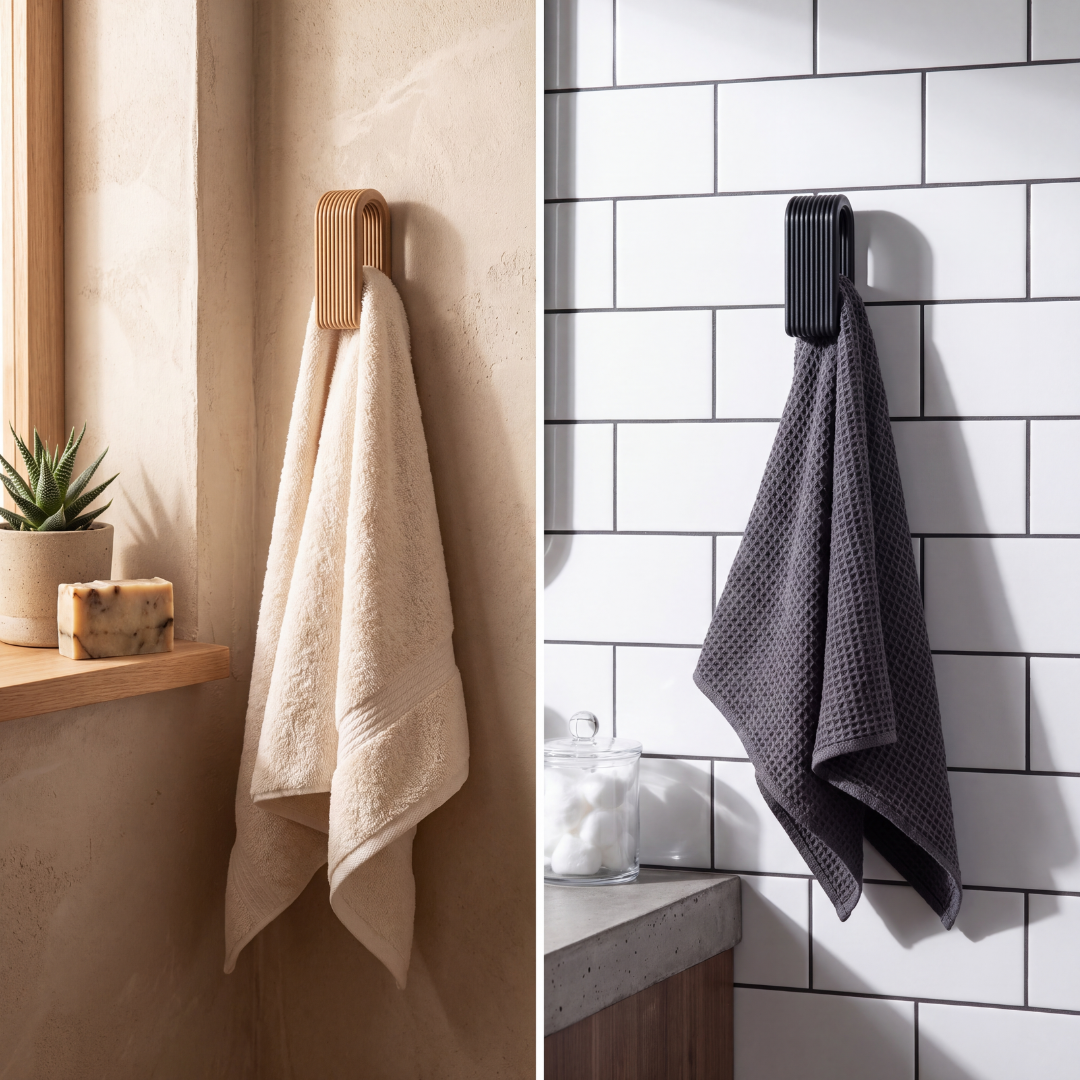 Pressure-Lock Towel Hanger — Self-Gripping Wall Hook for Towels, Robes, Hoodies & T-Shirts