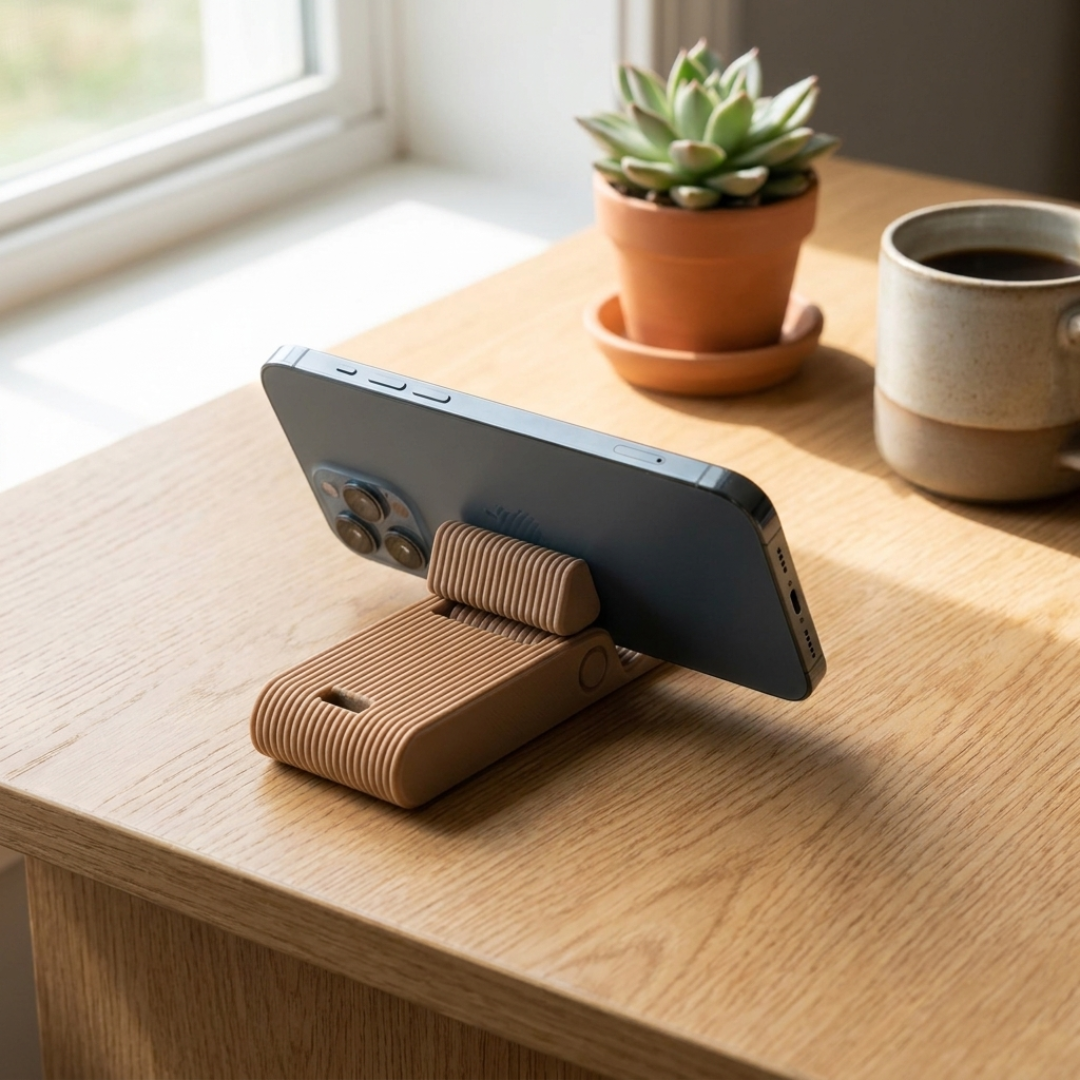 Foldable Pocket Phone Stand — Folding Smartphone Holder for Desk & Travel