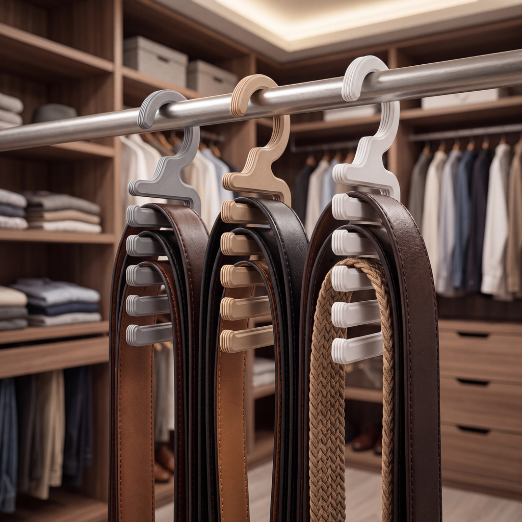 Belt Hanger — Ribbed Closet Rack for Belts, Ties & Scarves