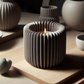 Ribbed Tealight Holder — Modern Candle Holder for LED Tea Lights