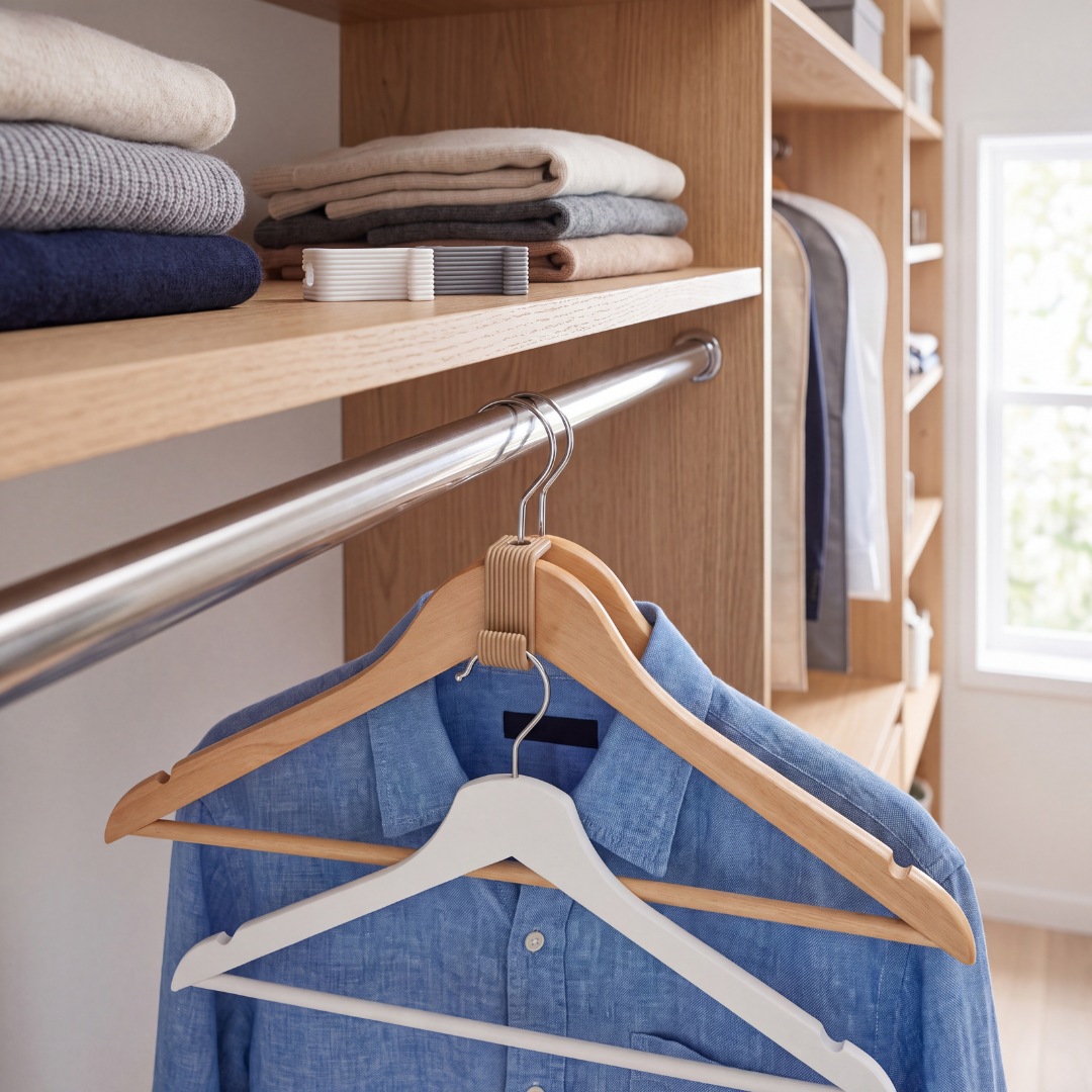 Clothes Hanger Connector — Cascading Closet Hooks for Space-Saving Hanger Stacking