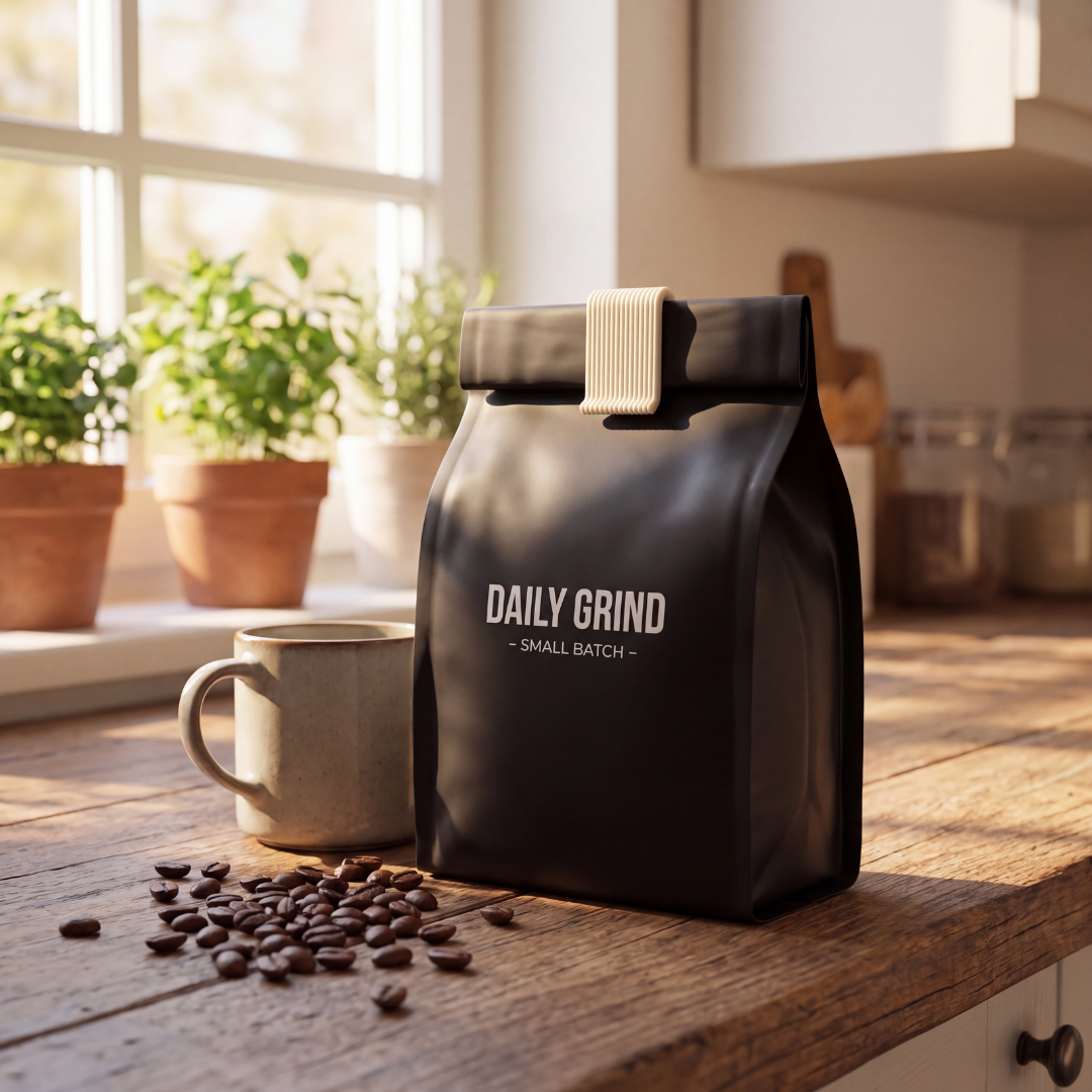 Slim Bag Clip — Narrow Slide-On Sealing Clip for Coffee, Spice Pouches & Tall Snack Bags