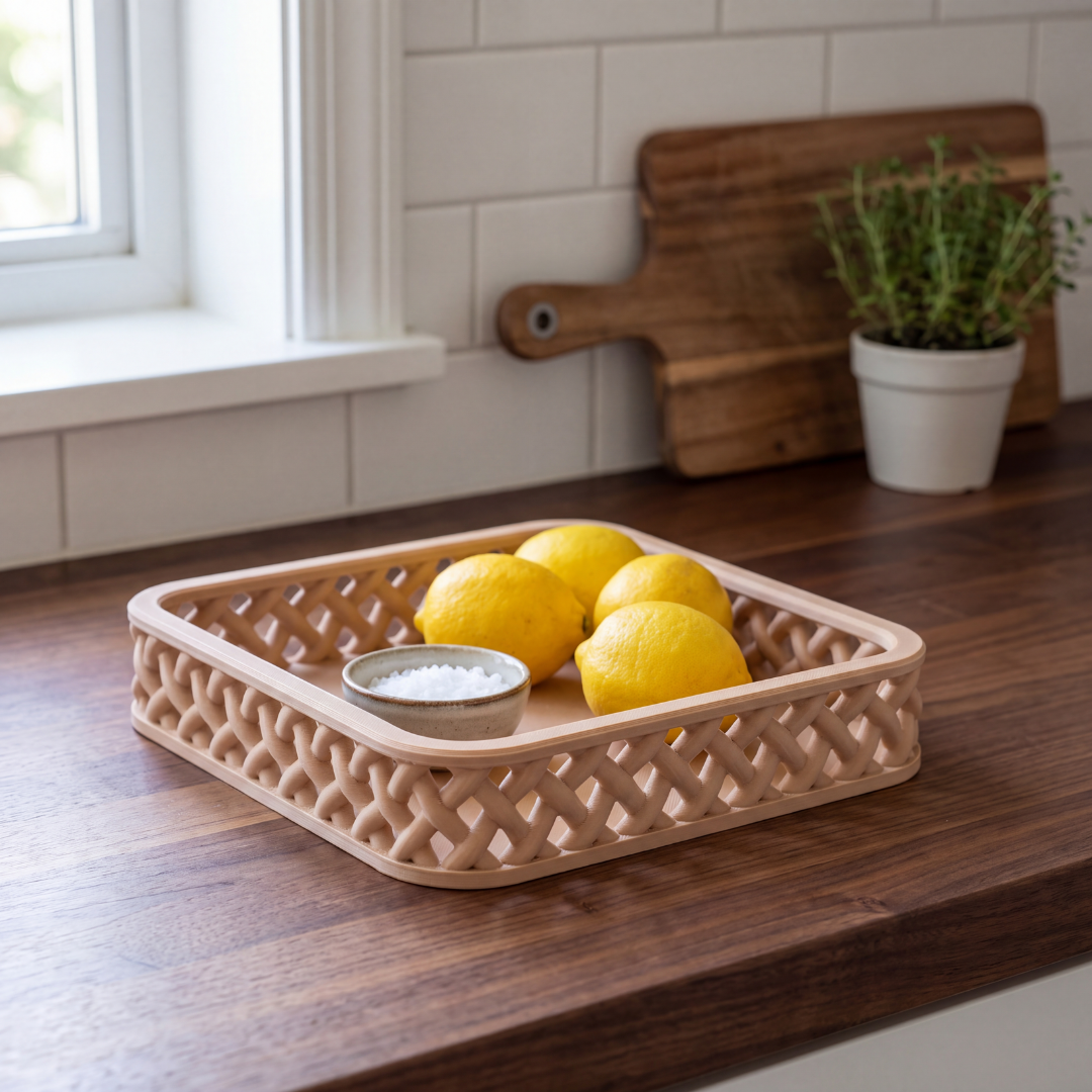 Woven Entryway Basket — Rattan-Style Deep Catchall for Keys, Remotes, Wallet & Coins