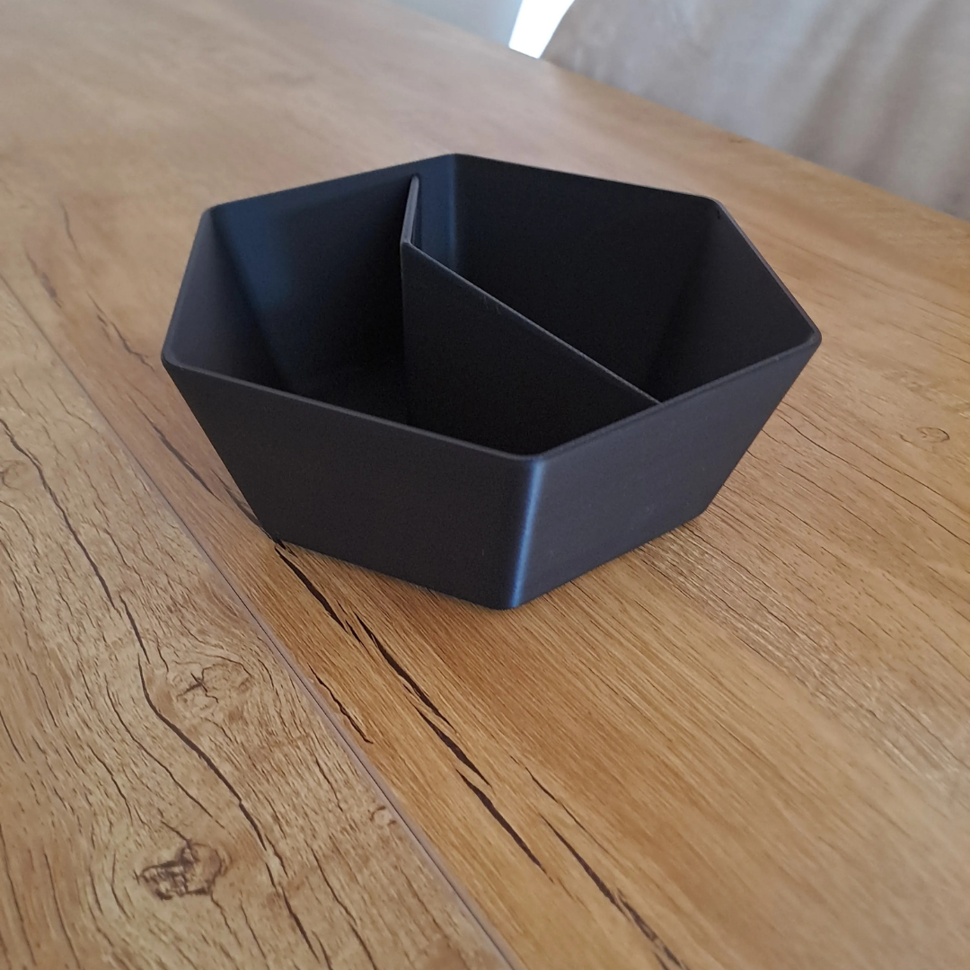 Snack & Shell Bowl — Two-Compartment Serving Dish for Nuts, Seeds, Olives & Pistachios