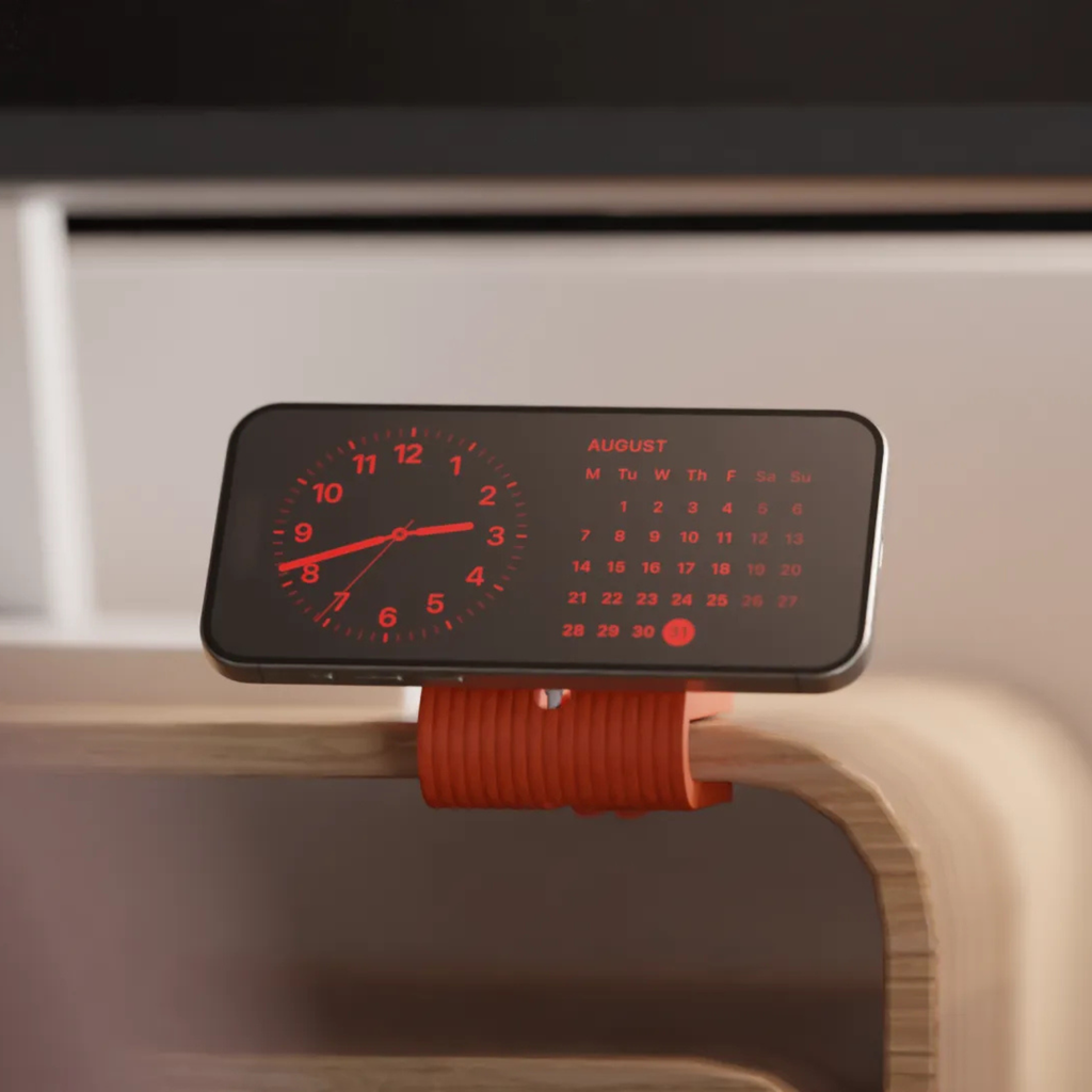 Monitor Riser Charging Dock — Clip-On MagSafe & AirPods Charger Shelf for Desk Setups