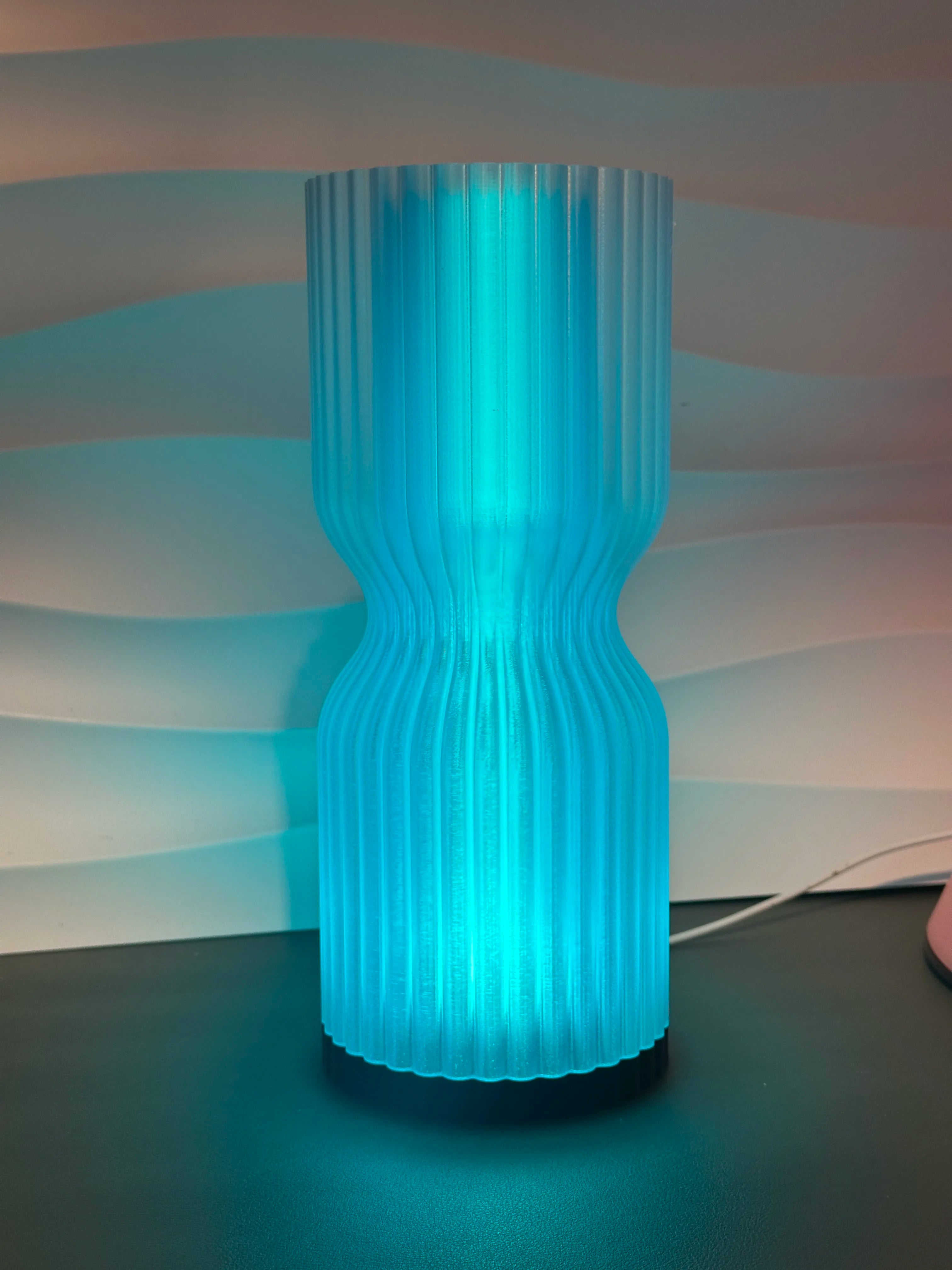 Waveform Lamp — Two-Tone Ridged LED Accent Light for Desk, Nightstand & Shelf