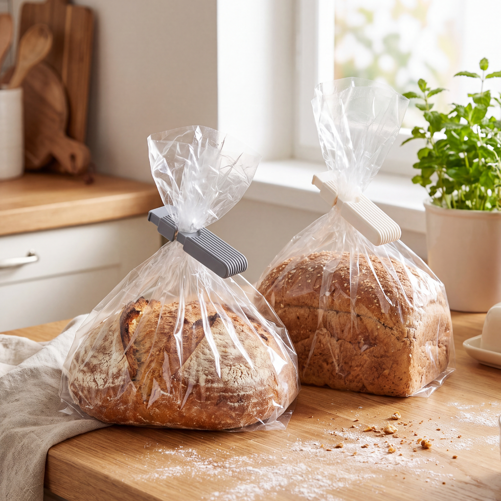 Press-to-Seal Bag Clip — Reusable Food Bag Clip for Bread, Chips, Coffee & Pantry Storage