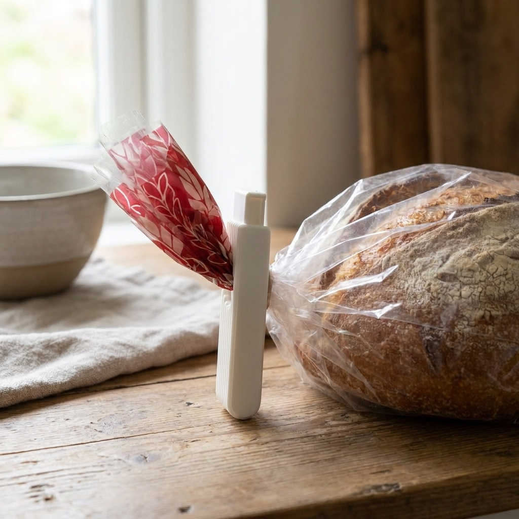 Press-to-Seal Bag Clip — Reusable Food Bag Clip for Bread, Chips, Coffee & Pantry Storage
