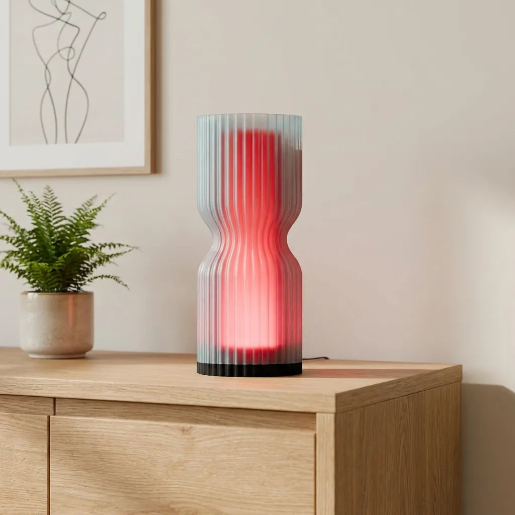 Waveform Lamp — Two-Tone Ridged LED Accent Light for Desk, Nightstand & Shelf