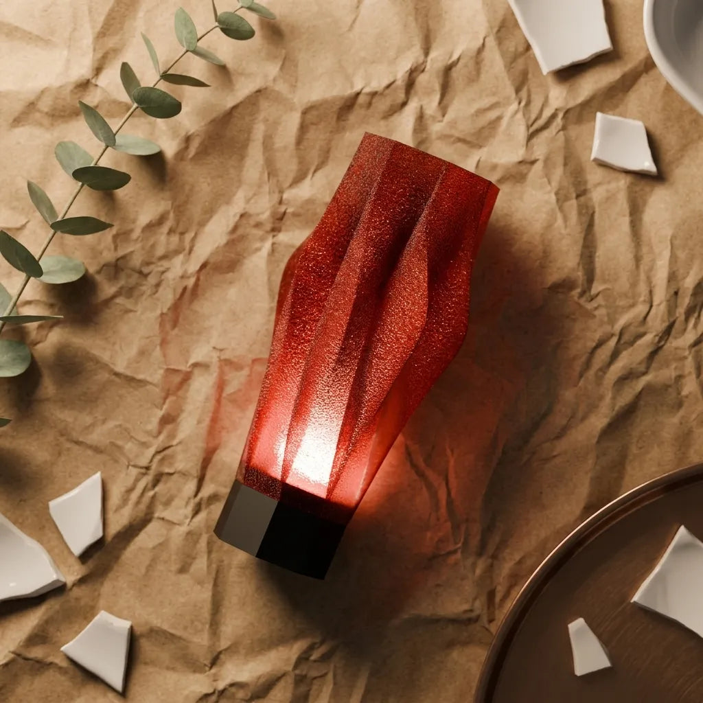 Finned Spiral Lamp — Sculptural LED Accent Light for Desk, Nightstand & Shelf