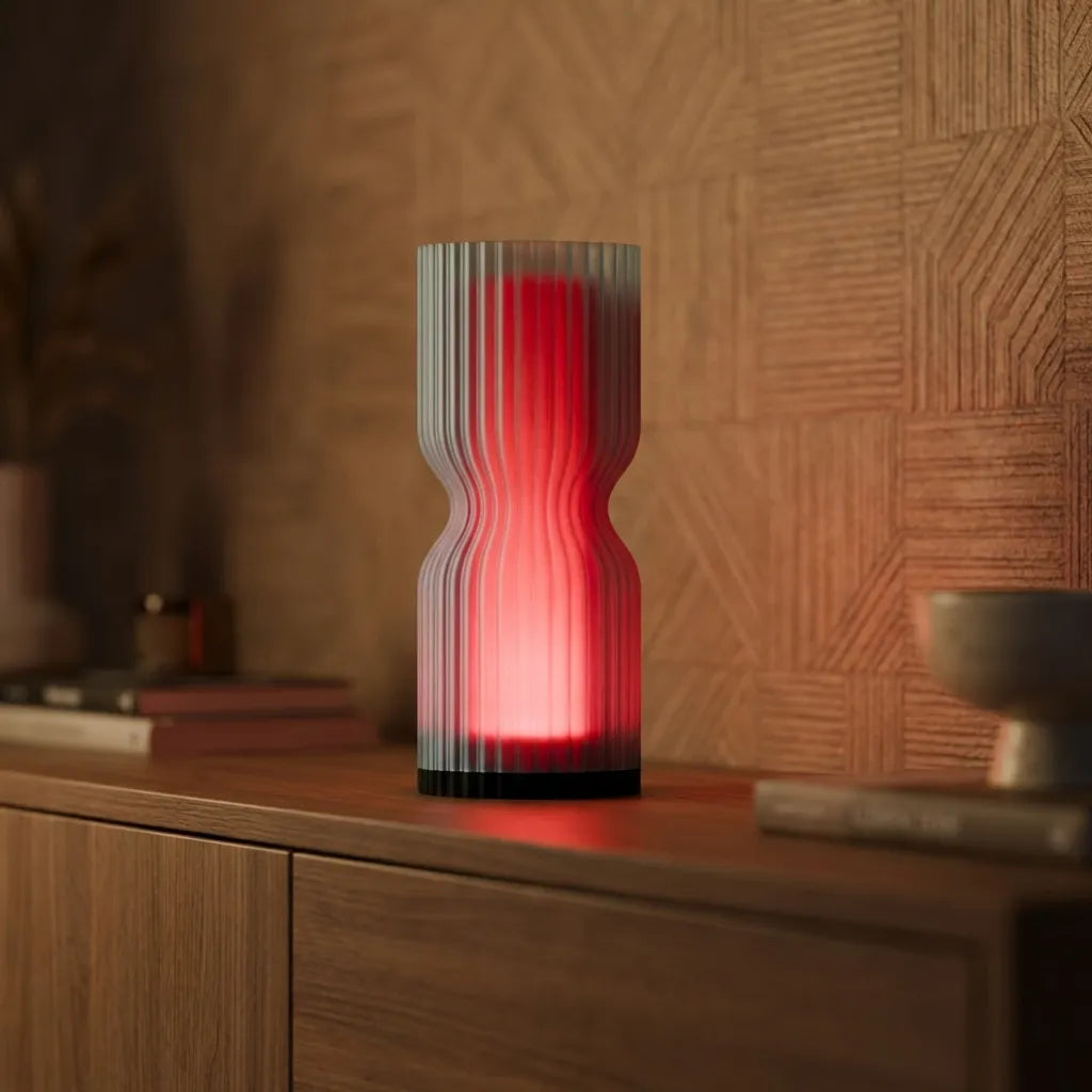 Waveform Lamp — Two-Tone Ridged LED Accent Light for Desk, Nightstand & Shelf